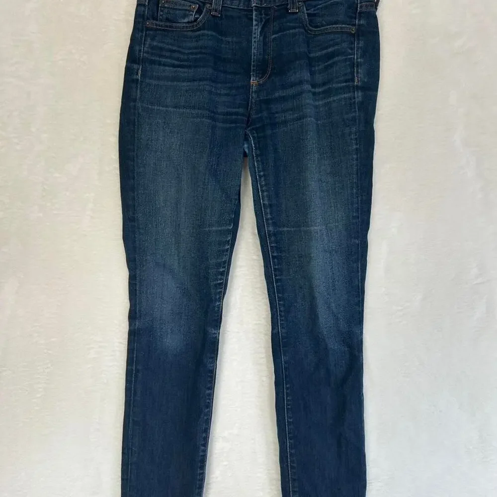 J.Crew Midrise Toothpick Jeans Womens 28 Regular‎ Dark Wash Skinny Denim Indigo